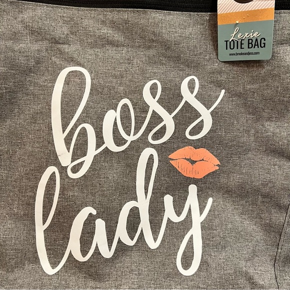 Boss Lady Tote Bag Gray B & J Designs NWT - Picture 6 of 7